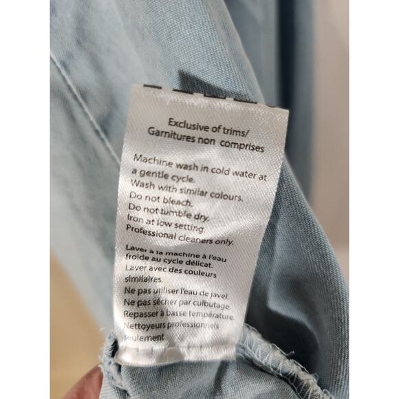 NEW $68 Large Silver Jeans Co. Light Blue Lyocell Denim Knot Front Stretch Dress - Picture 10 of 13